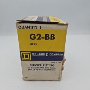 Square D G2-BB, Service Fitting To 2 Nema Duplex Power Receptacles, 1 pc‎